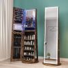 Standing Jewelry Cabinet with Adjustable LED Lights