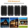 4Pack Solar Powered Wall Sconce Light IP55 Waterproof Rechargeable Optical Sensor Lamp Warm Yellow Lighting Lamp for Outdoor Fence Path Deck Patio