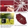 Solar Umbrella Lights Outdoor Parasol String Light 8 Lighting Mode Waterproof 104 LED 8 Bundles Warm White