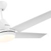 YUHAO Modern 48 in. Integrated LED Ceiling Fan Lighting with 5 White Blades