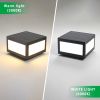 Solar Cap Light, Outdoor Solar Powered Fence Light with Cool White, Warm Light, LED Lighting for Patio Backyard Deck, 12 x 12 x 7.87 in.