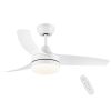 YUHAO Modern Matte White 42in. Integrated LED Propeller Ceiling Fan Lighting