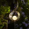 Outdoor Solar Light Garden Crackle Glass Globe Stake Light