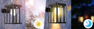 2-Pack: Outdoor Solar Wall Sconce Lights Black