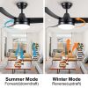 YUHAO Modern 42in.Integrated LED Ceiling Fan Lighting with 3 Matte Black Blades