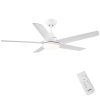 YUHAO Modern 48 in. Integrated LED Ceiling Fan Lighting with 5 White Blades