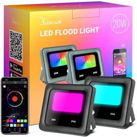 20W Rgb Bluetooth Dual Color Intelligent Voice Timing Flood Light Outdoor (size: 2pack-20W RGB)