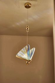 LED Bar Decoration Bedroom Butterfly Chandelier (Option: Flange colorwhite-1 head)