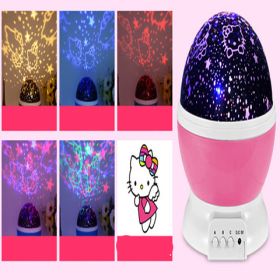 LED Projector Light USB Starry Sky Night Light Rotating Bedside Table Lamp For Kids Home Decoration Desk Light Atmosphere (Option: C-Spin)