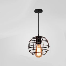 Retro Industrial Style Wrought Iron Chandelier Creative Small Iron Cage (Option: D-Without light source)