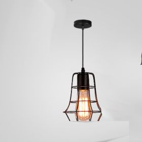 Retro Industrial Style Wrought Iron Chandelier Creative Small Iron Cage (Option: A-Soak in warm light)