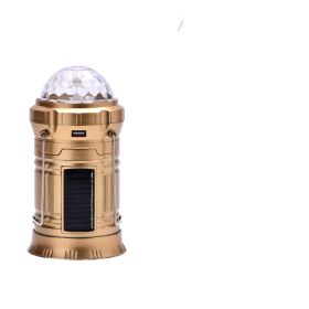 Outdoor Camping Light Solar Rechargeable LED Emergency Light Colorful With Fan (Option: 5802gold)