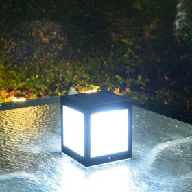 European Style Column Head Lamp Outdoor Villa Courtyard Wall Lamp Solar Wall Lamp (Option: Large white light)