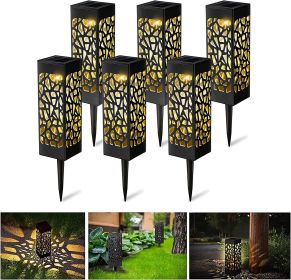 Outdoor Waterproof Hollow Out Solar Light (Option: Warm Light-Solar Lawn Lamp-6PCS)