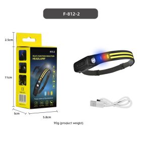 Silicone Sensor Headlamp Type-C Rechargeable Outdoor (Option: 8122 Red Blue Yellow Light-USB)