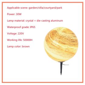 Solar Lawn Outdoor Waterproof Villa Garden Grass Earth Lamp (Option: Coffee-40cm)