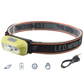 Special Strong Light Charging Super Bright Night Fishing Head Lamp (Option: Green induction-1pcs)