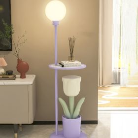 Tulip Floor Lamp Children's Bedroom Bedside Lamp Net Red Decoration Pieces (Option: Purple-EU)