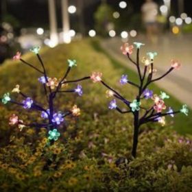 Flower Color Changing Light Garden Solar Stake Light (Color: Multi-Color)