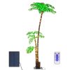 Lighted Palm Tree, 6FT Palm Trees for Outside Patio, Christmas Palm Tree Decor, Waterproof Windproof Solar Light Up Tree