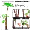 Lighted Palm Tree, 6FT Palm Trees for Outside Patio, Christmas Palm Tree Decor, Waterproof Windproof Solar Light Up Tree