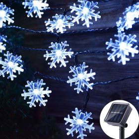 LED Solar Snowflake Light String Garden Christmas Tree Decoration (Option: White snowflakes-5meters and 20lights with tw)